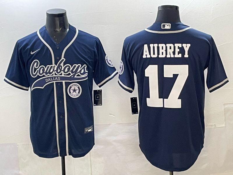 Men 2025 Dallas Cowboys #17 Aubrey blue Joint Name Nike Limited NFL Jersey style 028